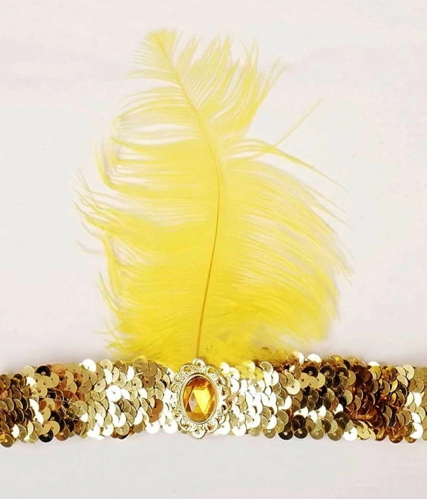 7039ler 8039ler Ve 9039lar Temalı Altın Renk Çarliston Saç Bandı