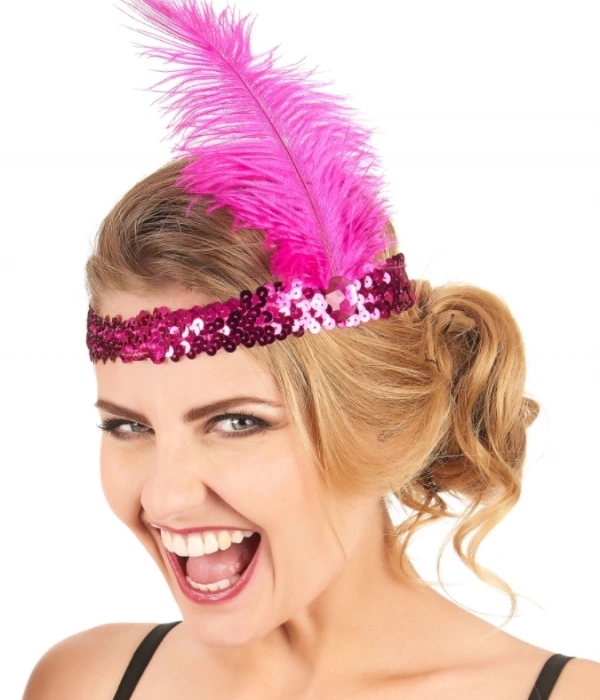 7039ler 8039ler Ve 9039lar Temalı Fuşya Renk Çarliston Saç Bandı