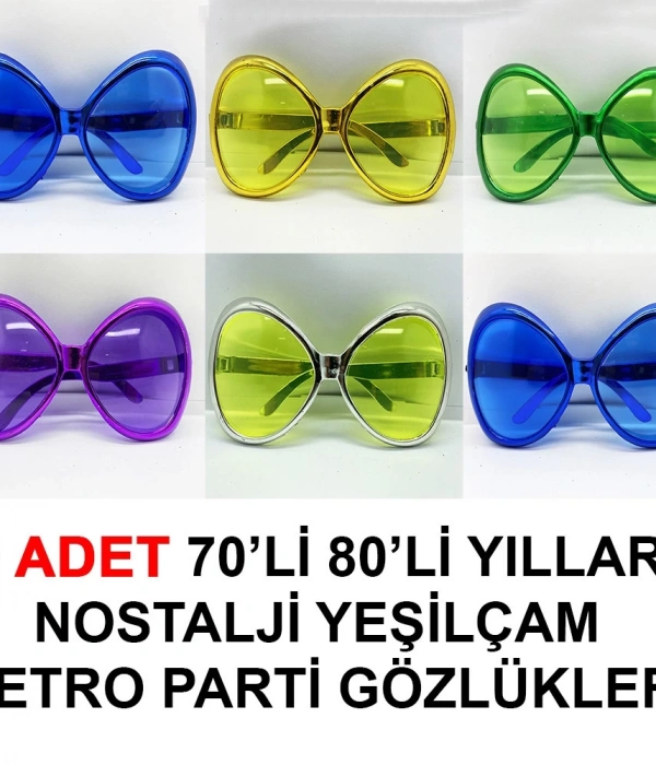 70li 80li Yıllar Nostalji Yeşilçam Retro Parti Gözlükleri 6 Adet