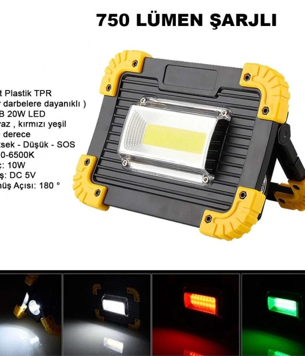 750 Lümen Powerbank Şarjlı Işıldak  Wt-330