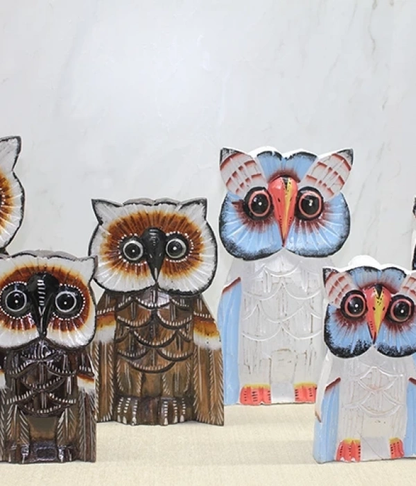 Ahşap 3lü 30 Cm Baykuş Seti 3sutama-6