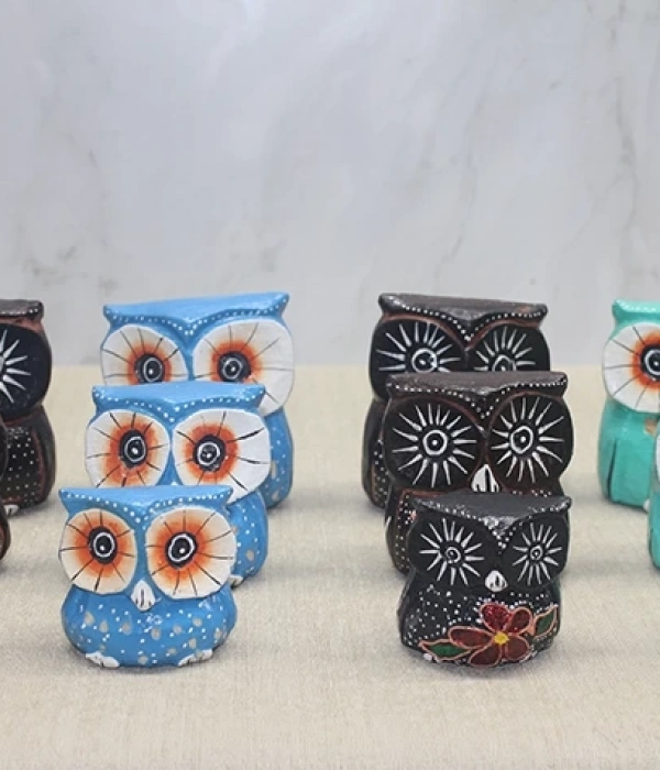 Ahşap 3lü Baykuş Seti 3sutama-10