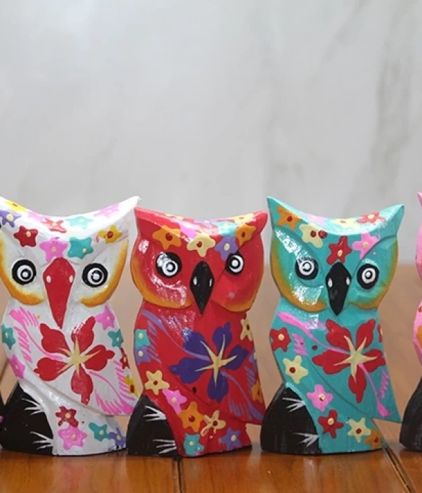 Ahşap 5li Baykuş Seti Polos-10