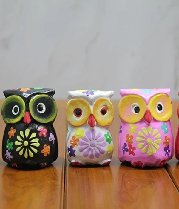 Ahşap 5li Baykuş Seti Polos:6