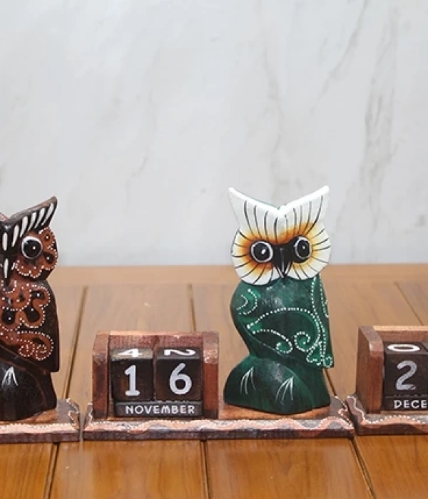 Ahşap Baykuş Takvim Polos-14