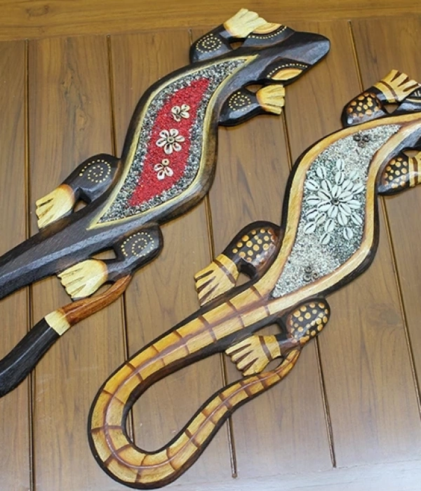 Ahşap Duvara Asmali Kertenkele Figürü Galileo-20