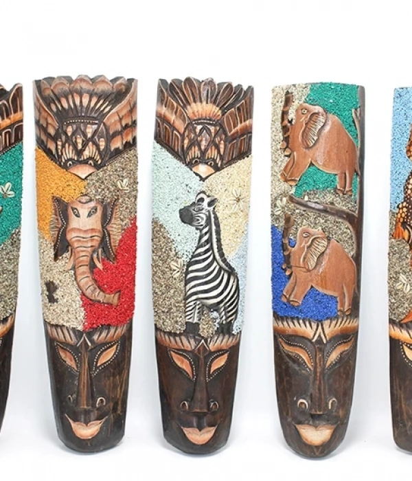 Ahşap Duvara Asmalı Kumlu Mask 50 Cm 3galıleo-9