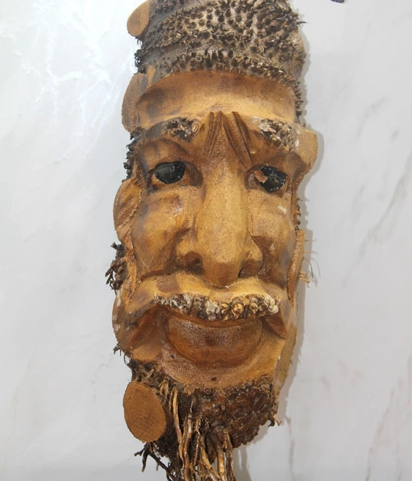 Ahşap Duvara Asmalı Yüz Figürü Sayang-10