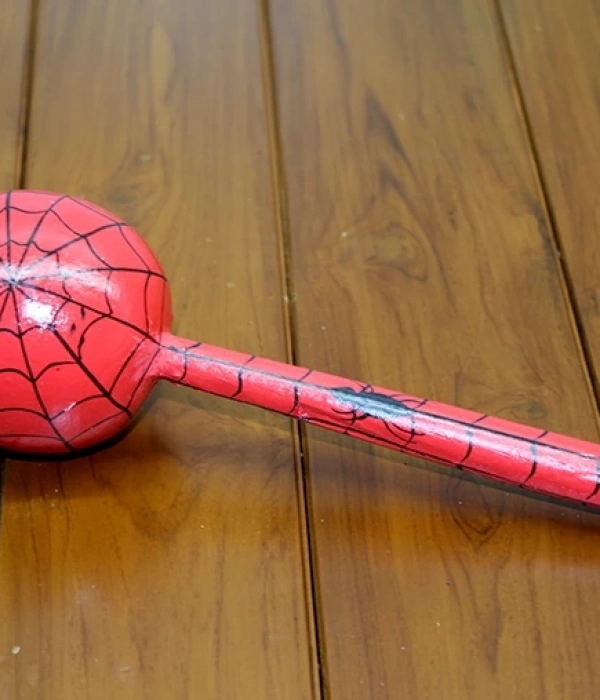 Ahşap Kedili Spiderman Marakas Tekli Polos:24