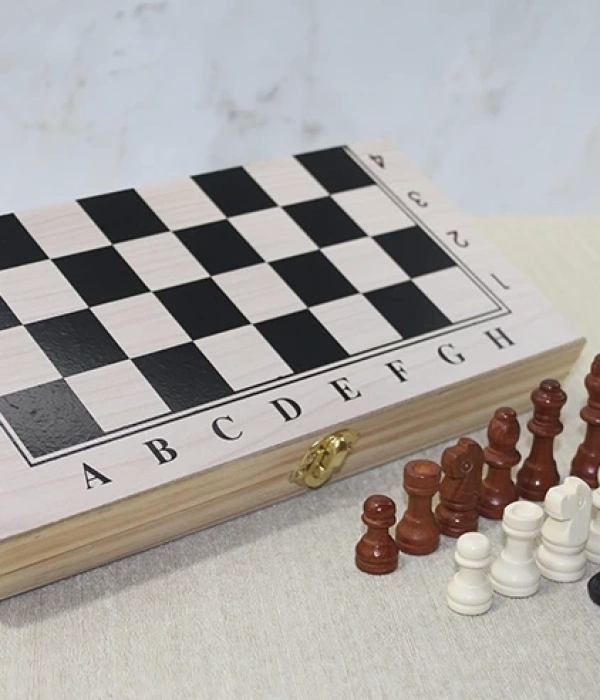 Ahşap Kutulu Satranç Ve Tavla Seti Alk4021