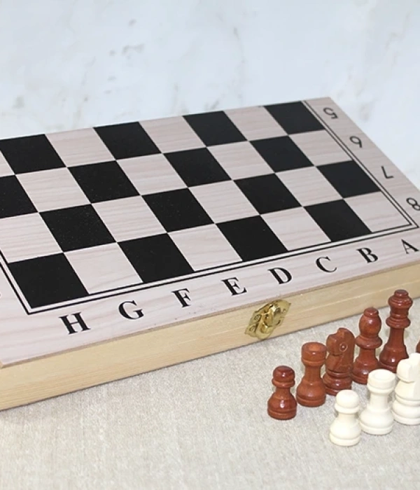 Ahşap Kutulu Satranç Ve Tavla Seti Alk4022