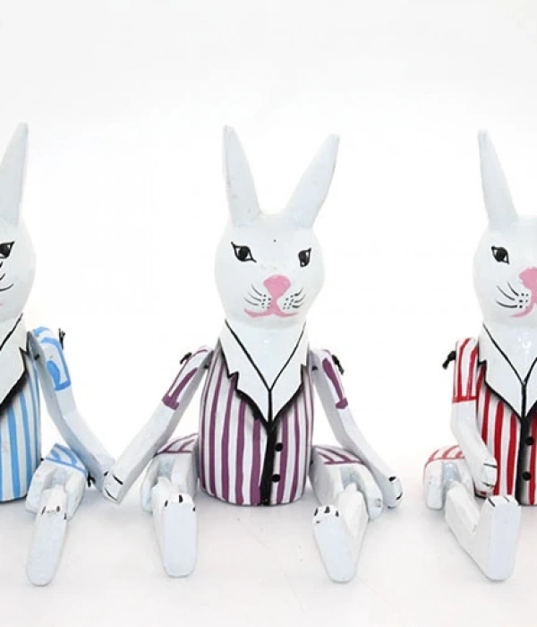 Ahşap Salanan Tavşan Figürü Namı-3