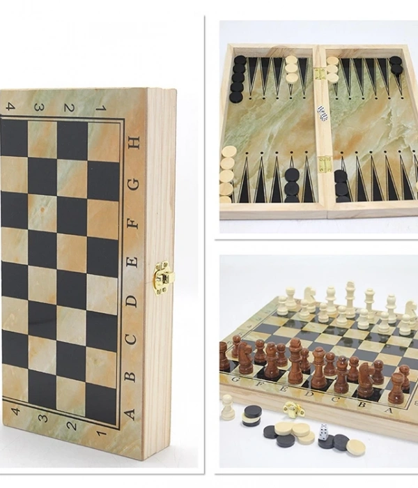 Ahşap Satranç Ve Tavla Seti Alk4237