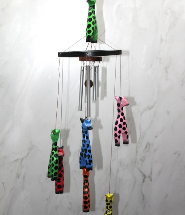 Ahşap Zürafali Rüzgar Çani Sayang:3