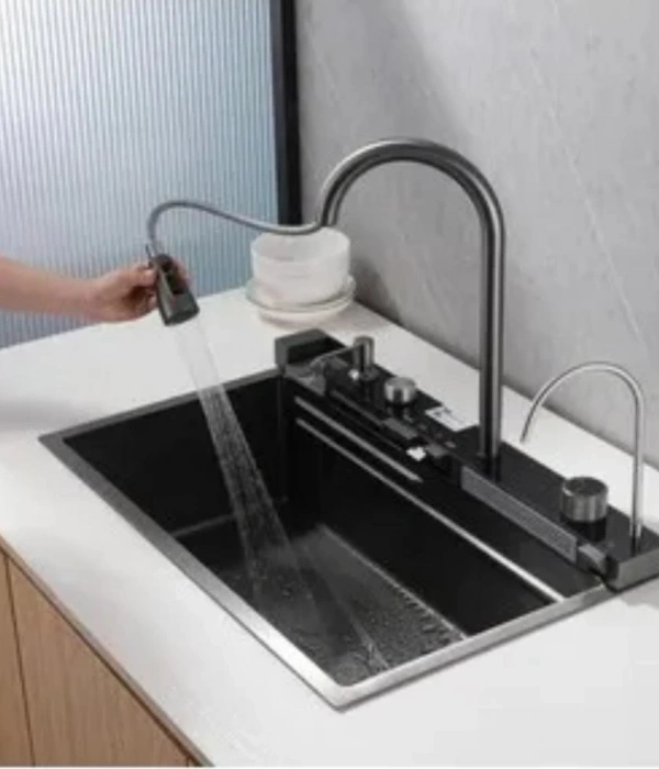 Akıllı Dijital Led Göstergeli Şelale Eviye Seti