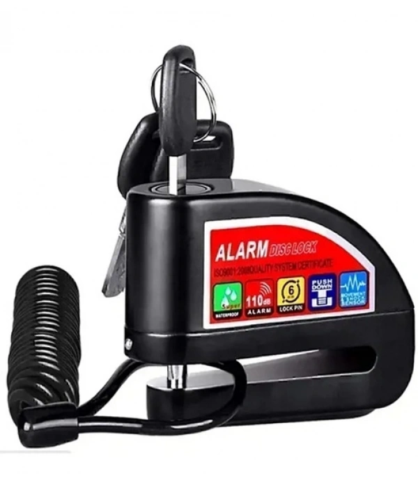 Alarmlı Disk Kilidi Motorsiklet Scooter Bisiklet Sesli Alarm 110 Desibel Yüksek Ses