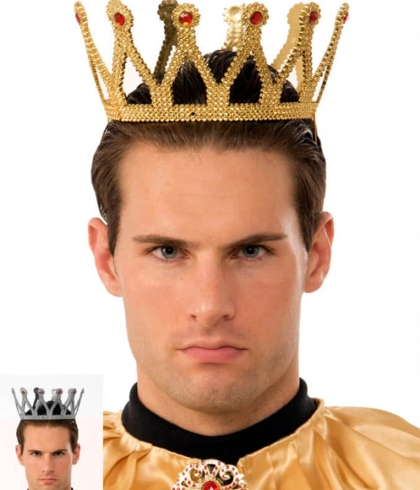 Altın Renk Çocuk Ve Yetişkin Uyumlu Kral Tacı