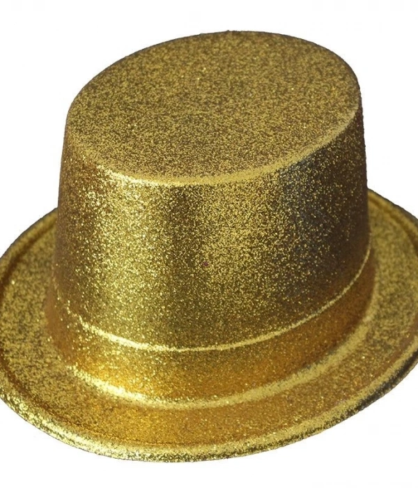 Altın Renk Uzun Plastik Simli Parti Şapkası