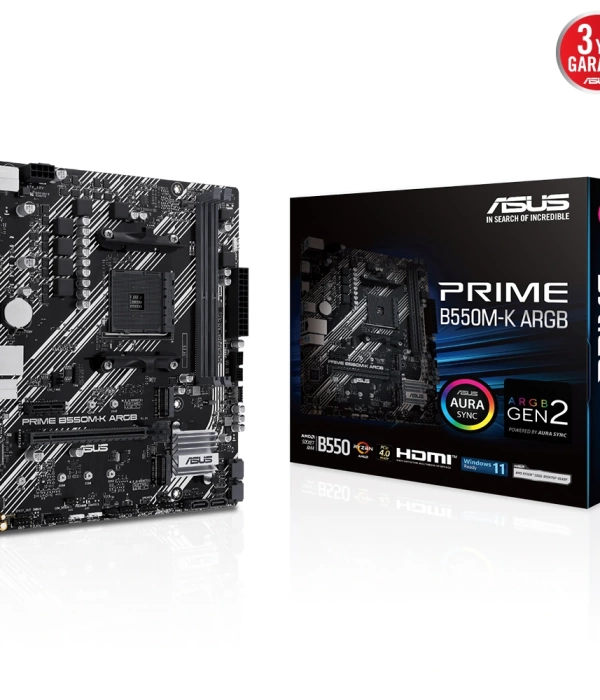 ASUS PRIME B550M-K ARGB DDR4 5100MHz mATX M.2 AMD HDMI DP AM4