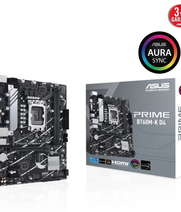 ASUS PRIME B760M-K D4 DDR4 5333MHz(OC) RGB M.2 mATX 1700p