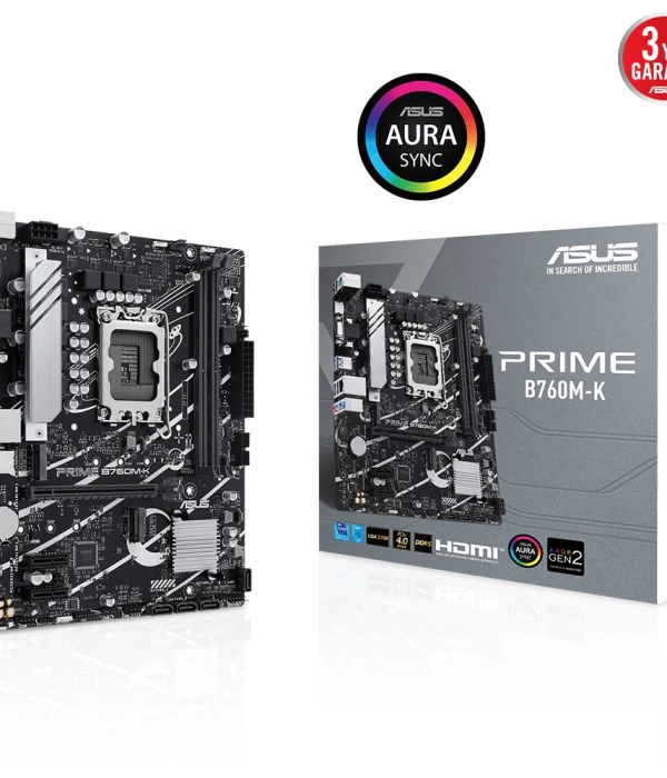 ASUS PRIME B760M-K D5 DDR5 8000Mhz(OC) RGB M.2 MATX 1700P