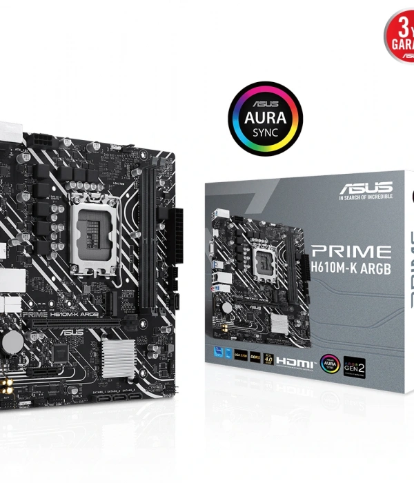 ASUS PRIME H610M-K ARGB DDR5 5600MHz M.2 HDMI VGA mATX 1700p