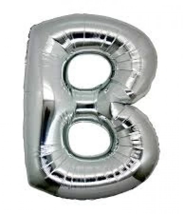 B Harf Folyo Balon Gümüş Renk  40 İnç