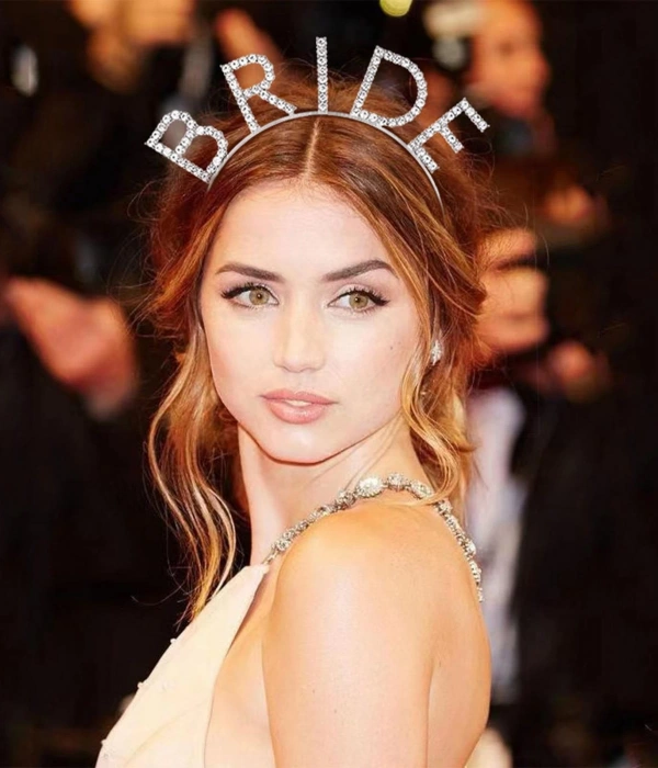 Bekarlığa Veda Mega Boy Kristal Taşlı Gümüş Bride Taç Gelin Tacı 20x21 Cm