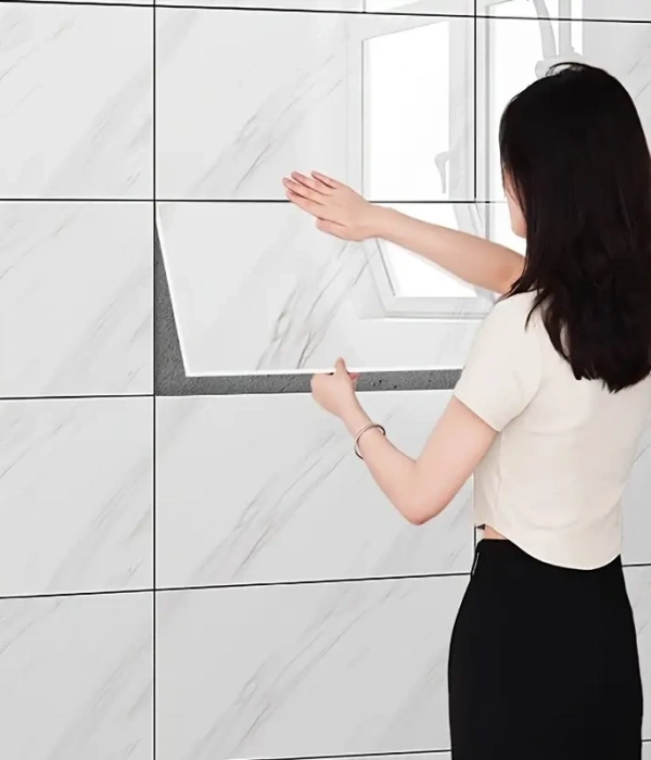 Beyaz Mermer Desenli Alüminyum Plastik Duvar Sticker