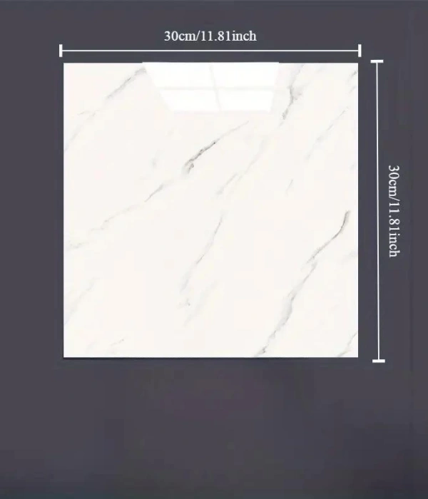 Beyaz Mermer Desenli Alüminyum Plastik Duvar Sticker (30*30)