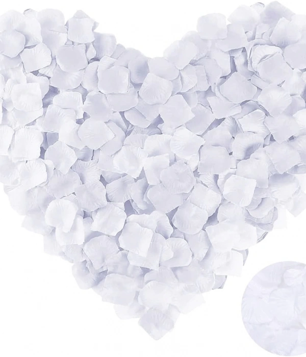 Beyaz Renk Gül Yaprağı Şekilli Konfeti 5 Paket 500 Adet