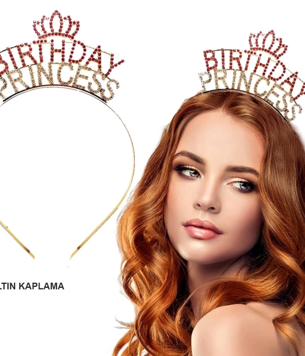 Birthday Princess Kristal Taç – Altın Kaplama
