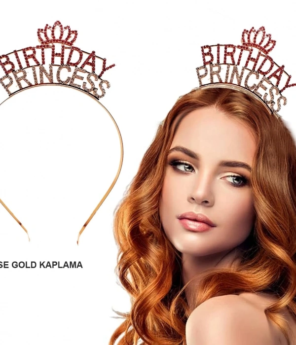 Birthday Princess Kristal Taç – Rose Gold Kaplama