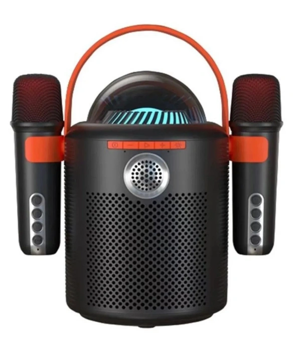 Bluetooth Aile Parti Seti Kablosuz Çift Mikrofon 6 Ses Degıstırme Siyah