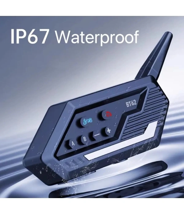 Bt62 Motosiklet Kask Kulaklığı Bluetooth Intercom 2 Intercom Bağlantılı