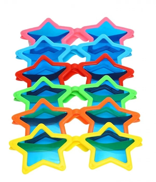 Büyük Yıldız Parti Gözlüğü Karışık 12 Adet