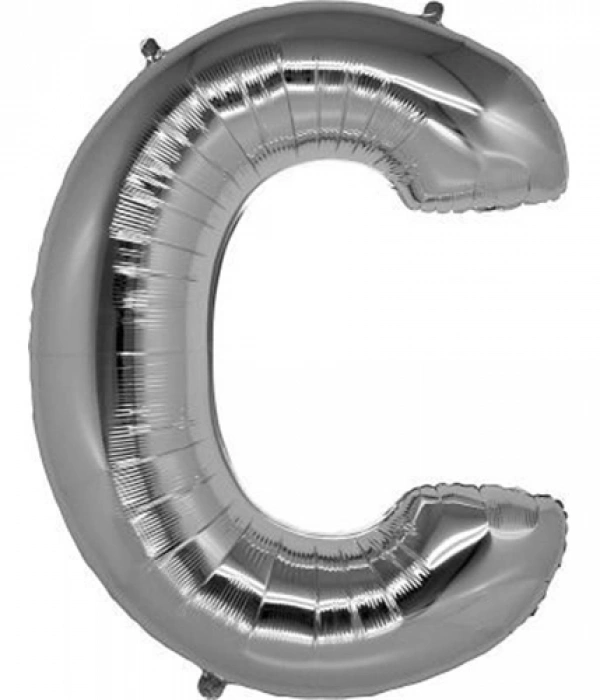 C Harf Folyo Balon Gümüş Renk  40 İnç