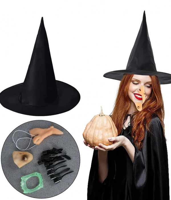 Cadı Şapkası Cadı Tırnakları Cadı Burnu Cadı Çenesi Cadı Diş Seti