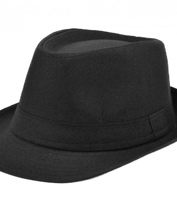 Çocuk Boy Siyah Kumaş Fötr Şapka Gösteri Şapkası Michael Jackson Şapkası 54 No