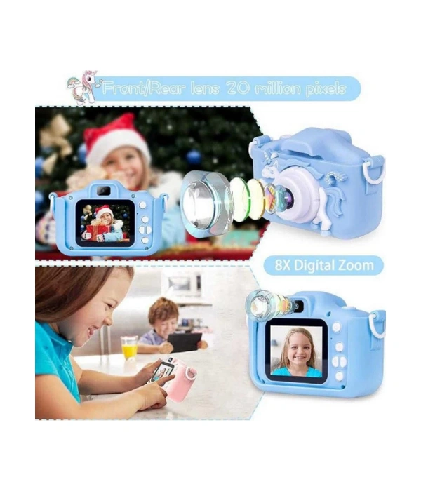 Çocuk Dijital Fotoğraf Makinası 20 Mp Video Kaydedici 2.0 İnç Çift Kameralı