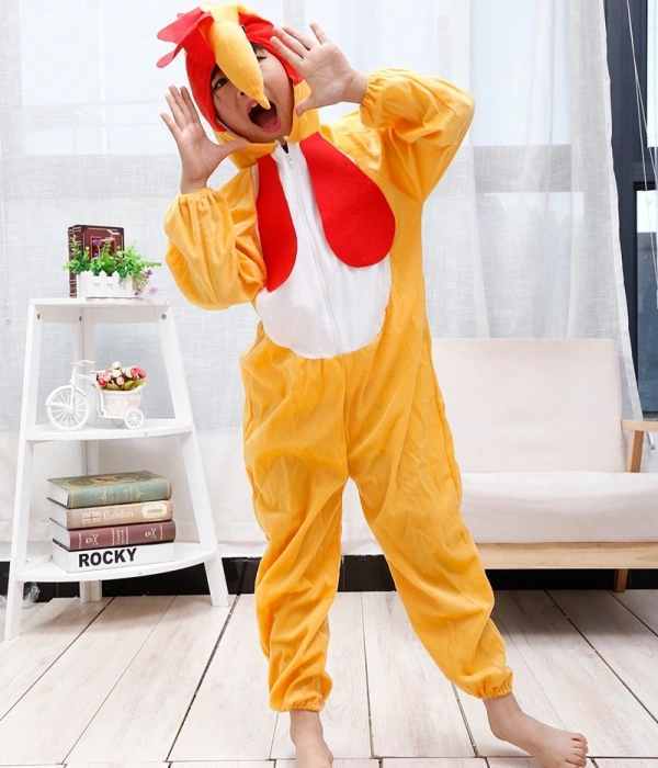 Çocuk Horoz Kostümü - Tavuk Kostümü 2-3 Yaş 80 Cm