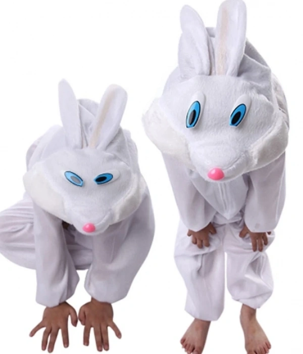 Çocuk Tavşan Kostümü Beyaz Renk 2-3 Yaş 80 Cm