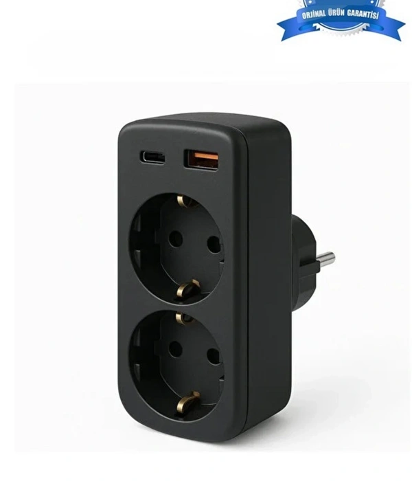 Çoklu Priz Yüksek Gerilim Korumalı 2’li Priz 1xusb 1xtype-c Çıkışlı Grup Priz Çoğaltıcı