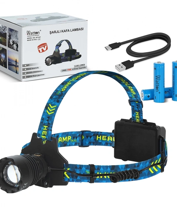 Cree P360 - 12,000 Lümen Şarjlı Kafa Lambası  Wt-627