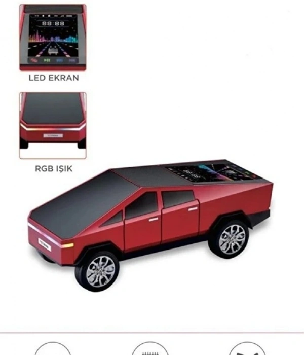 D68 Cyber Model Araba Tasarımlı Bluetooth Hoparlör 15w Güçlü Ses Rgb Led /tws/usb Kırmızı