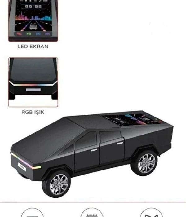 D68 Cyber Model Araba Tasarımlı Bluetooth Hoparlör 15w Güçlü Ses Rgb Led /tws/usb Siyah