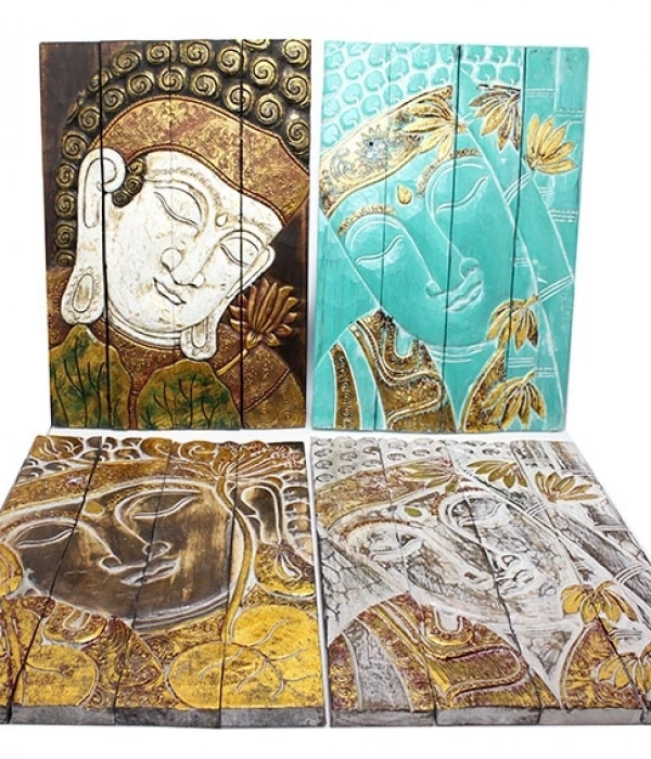 Duvara Asmalı Ahşap Buda Pano Namı-10