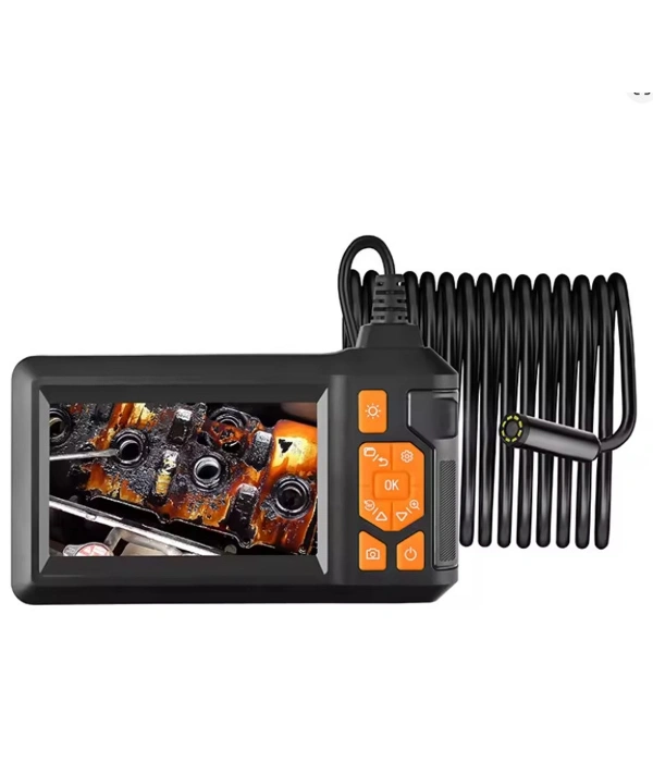 Ekranlı 3 Kameralı 10 Mt Hafıza Kart Destekli Sert Kablo Yılan Endoskop Kamera 8 Mm 4.3 Inc