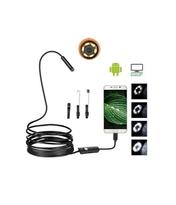 Endoskop Yılan Video Kamera Led’li 5 Metre 7 Mm Sert Kablo Yüksek Kaliteli Stereo