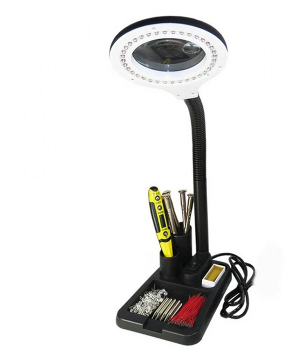 Esnek 5x /10x,40 Led Işıklı Büyüteç ,lamba  Büyüteç Okuma, Çalışma Lehim Masa Lambası A808